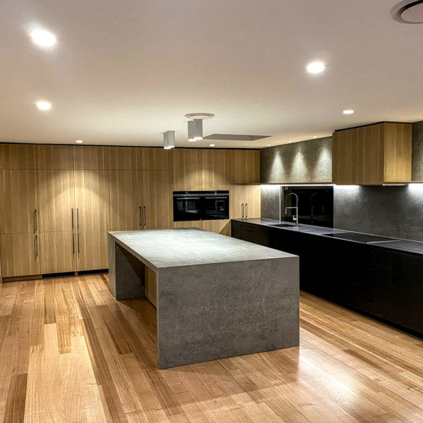 modern kitchen with stone surfaces